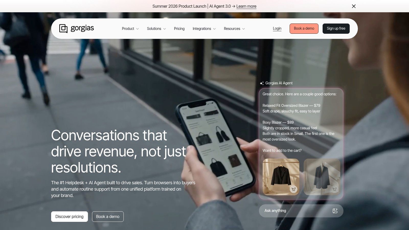 Gorgias (Helpdesk + AI Agent) — ecommerce-focused